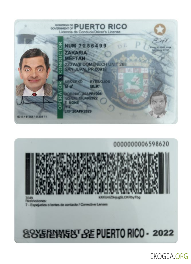 Puerto Rico driving license 2022 present